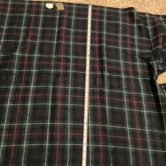 J.Crew plaid cape scarf. Color: Navy, Green, Red. Item # H0130.  80"H x 27.5"W. - Picture 6 of 10